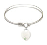 Smooth Bangle Bracelet with a Heart Charm