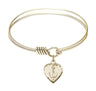 Smooth Bangle Bracelet with a Heart Confirmation Charm