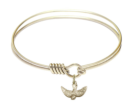 Smooth Bangle Bracelet with a Holy Spirit Charm
