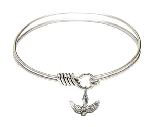Smooth Bangle Bracelet with a Holy Spirit Charm