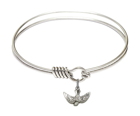 Smooth Bangle Bracelet with a Holy Spirit Charm