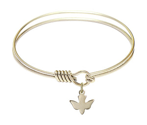 Smooth Bangle Bracelet with a Holy Spirit Dove Charm