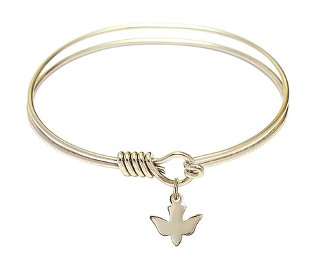 Smooth Bangle Bracelet with a Holy Spirit Dove Charm