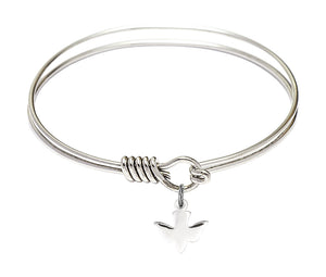 Smooth Bangle Bracelet with a Holy Spirit Dove Charm