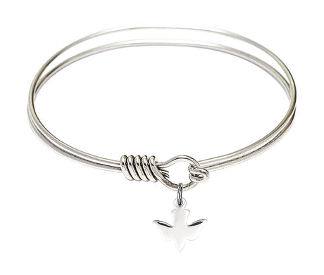 Smooth Bangle Bracelet with a Holy Spirit Dove Charm