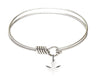 Smooth Bangle Bracelet with a Holy Spirit Dove Charm