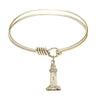 Smooth Bangle Bracelet with a Lighthouse Charm