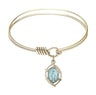 Smooth Bangle Bracelet with a Miraculous Leaf Charm