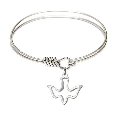 Smooth Bangle Bracelet with a  Open-Cut Holy Spirit Charm