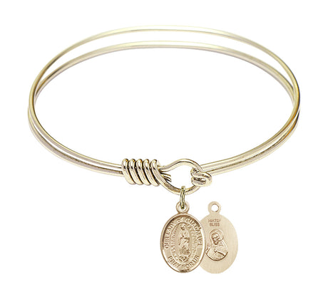 Smooth Bangle Bracelet with Our Lady of Guadalupe Charm