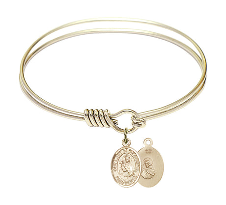 Smooth Bangle Bracelet with Our Lady of Mount Carmel Charm