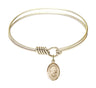 Smooth Bangle Bracelet with a Oval Holy Spirit Charm