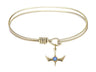 Cable Bangle Bracelet with a Petite Holy Spirit Charm and Birthstone