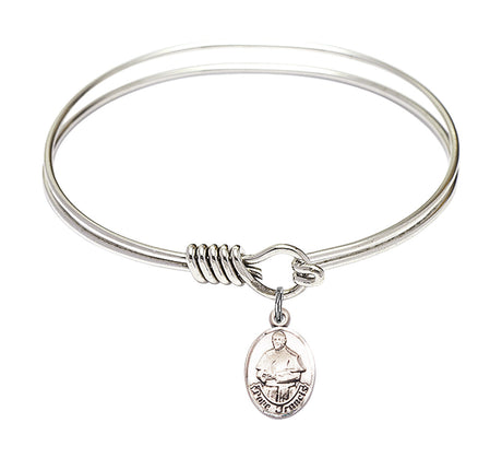 Smooth Bangle Bracelet with a Pope Francis Charm