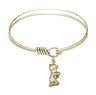 Smooth Bangle Bracelet with a Praying Boy Charm
