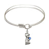 Smooth Bangle Bracelet with a Praying Boy Charm