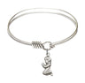 Smooth Bangle Bracelet with a Praying Girl Charm