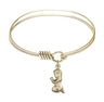 Smooth Bangle Bracelet with a Praying Girl Charm