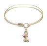 Smooth Bangle Bracelet with a Praying Girl Charm