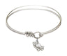 Smooth Bangle Bracelet with a Praying Hands Charm