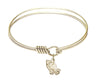 Smooth Bangle Bracelet with a Praying Hands Charm