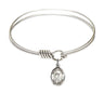 Smooth Bangle Bracelet with a Saint Aidan of Lindesfarne Charm