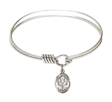 Smooth Bangle Bracelet with a Saint Alexander Sauli Charm