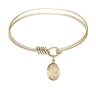 Smooth Bangle Bracelet with a Saint Alphonsus Charm