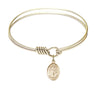 Smooth Bangle Bracelet with a Saint Ann Charm