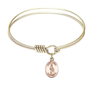 Smooth Bangle Bracelet with a Saint Anne Charm