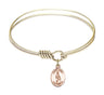 Smooth Bangle Bracelet with a Saint Anne Charm