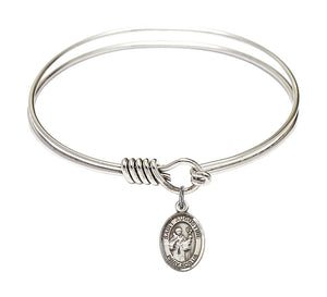 Smooth Bangle Bracelet with a Saint Augustine Charm