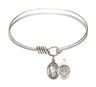 Smooth Bangle Bracelet with a Saint Benedict Charm