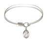 Smooth Bangle Bracelet with a Saint Benjamin Charm