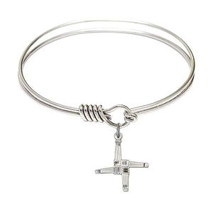 Smooth Bangle Bracelet with a Saint Brigid Cross Charm