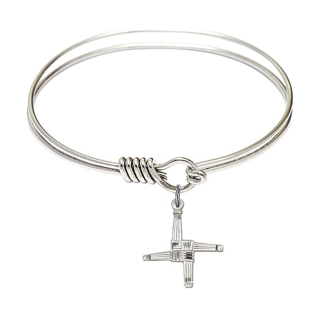 Smooth Bangle Bracelet with a Saint Brigid Cross Charm