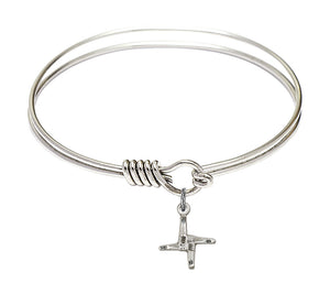 Smooth Bangle Bracelet with a Saint Brigid Cross Charm