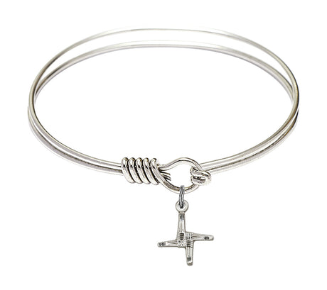 Smooth Bangle Bracelet with a Saint Brigid Cross Charm
