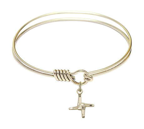 Smooth Bangle Bracelet with a Saint Brigid Cross Charm