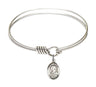 Smooth Bangle Bracelet with a Saint Brigid of Ireland Charm