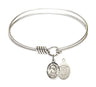 Smooth Bangle Bracelet with a Saint Camillus of Lellis Doctors Charm
