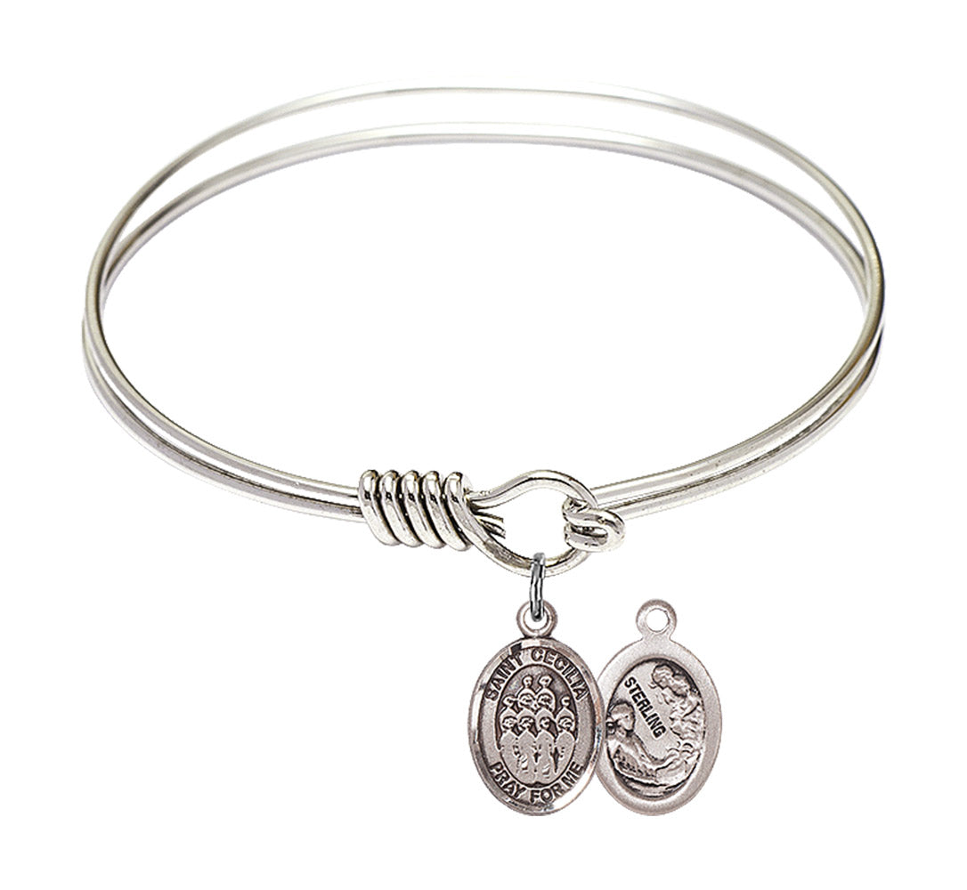 Smooth Bangle Bracelet with a Saint Cecilia Choir Charm