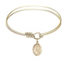 Smooth Bangle Bracelet with a Saint David of Wales Charm