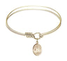 Smooth Bangle Bracelet with a Saint Edith Stein Charm