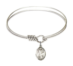 Smooth Bangle Bracelet with a Saint Elmo Charm