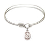 Smooth Bangle Bracelet with a Saint Fina Charm