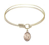 Smooth Bangle Bracelet with a Saint Fina Charm