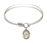 Smooth Bangle Bracelet with a Saint Finnian of Clonard Charm