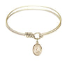 Smooth Bangle Bracelet with a Saint Frances Cabrini Charm