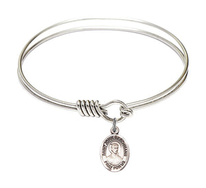 Smooth Bangle Bracelet with a Saint John Berchmans Charm